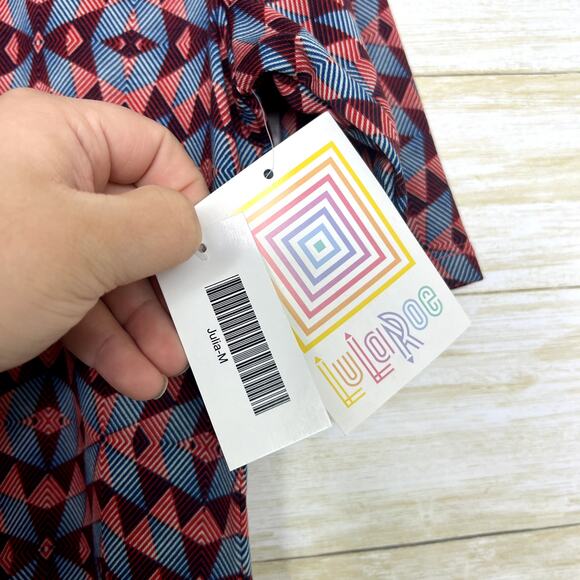 Lularoe NWT Julia Geometric Multicolored Midi Dress - Picture 4 of 6